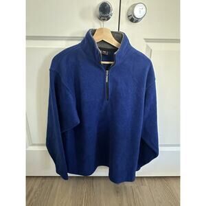 Vintage Footlocker Fleece Pullover Long Sleeve 1/4 Zip Mens Blue Large